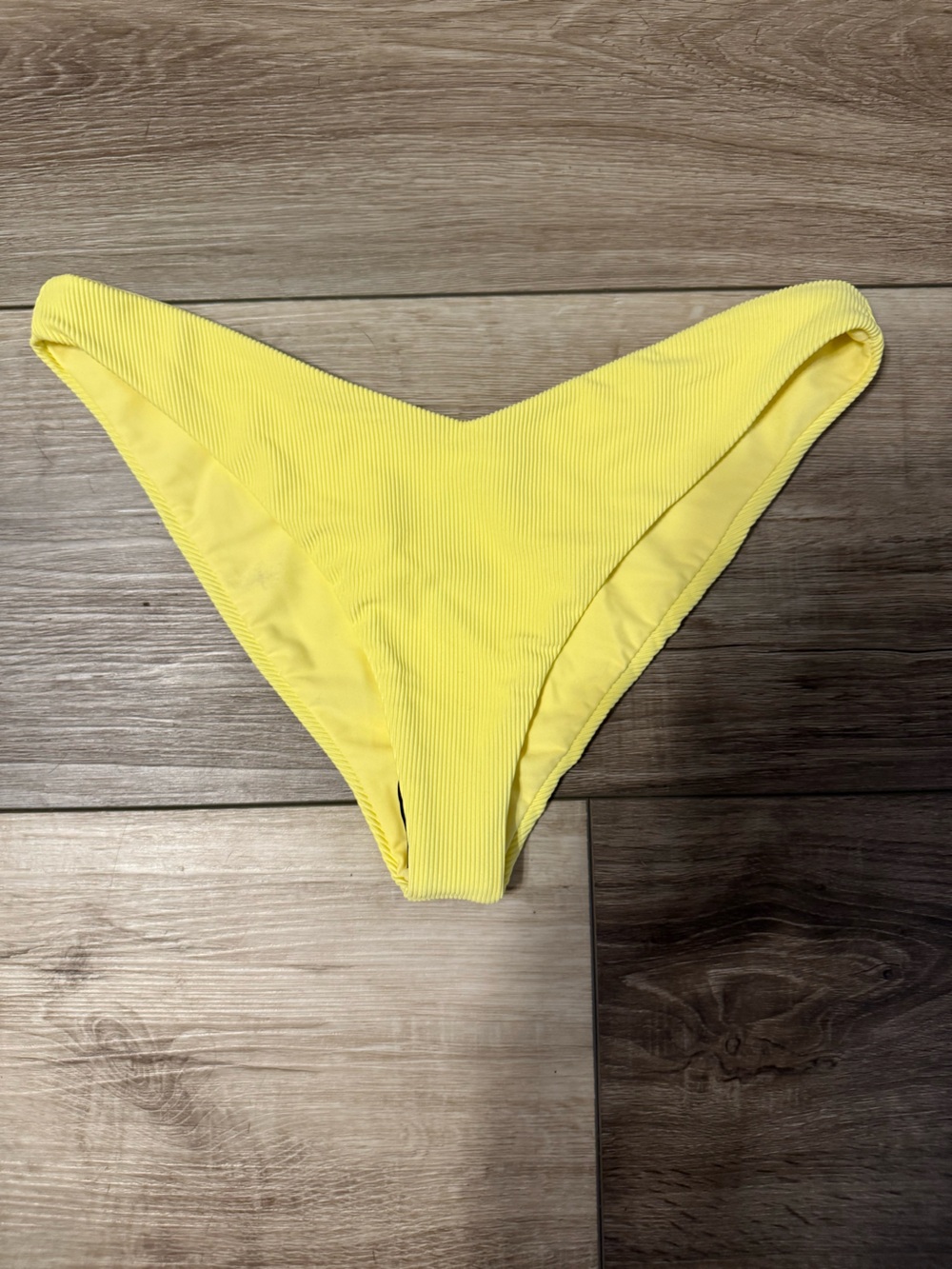 Beach Riot Yellow Ribbed V-Front Bikini Bottom - Picture 2 of 6